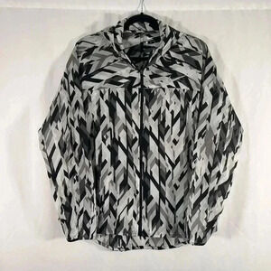 Nike Lightweight Hoodie Women's XL Black White Full Zip Long Sleeve Pockets